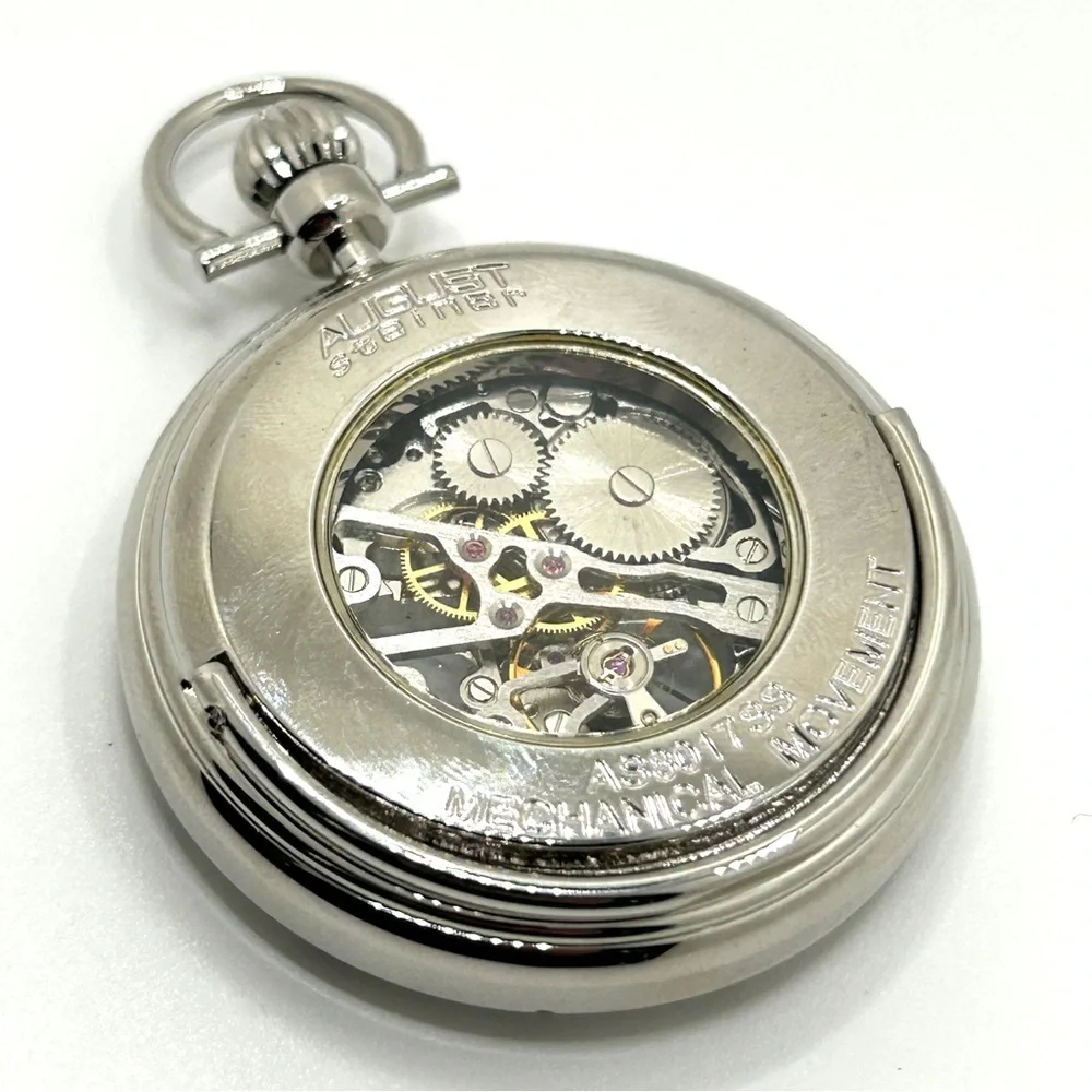 Silver Skeleton Pocket Watch – Classic Men's Accessory